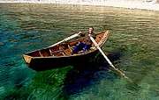 Fisherman's boat on the Lake Baikal