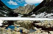 Glacial lake in the mountains.