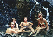 Our guide Oleg Babushka surrounded by geyser nymphs