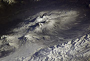 Space photo of the Kluchevskoy volcano and its neighbourhood