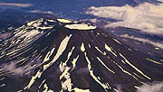 View of the Tolbachik volcano from the air