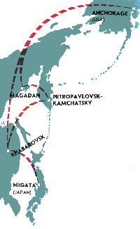 Scheme of getting to Kamchatka by air