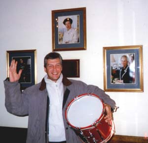 Andrey Legoshin holds the RLC Parade Drum