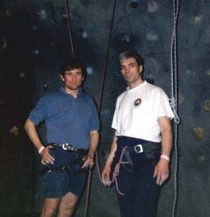 Tim Bird and Yegor Churakov at the Climbing Wall in Irveness