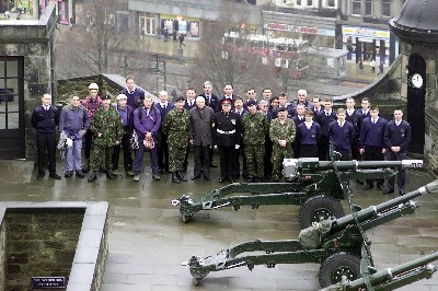 Group photograph at the one o'clock gun