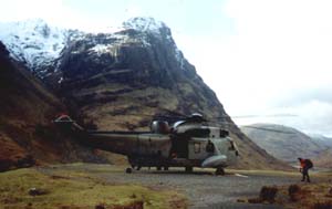 The navy helicopter is ready for take-off