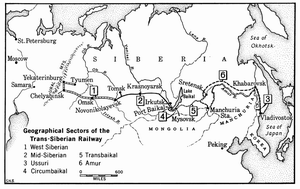 The historical route of Transsib.