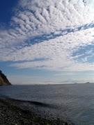 Space photo of the Kronotsky volcano and the lake