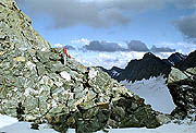 One of mountain passes. Stones seem alive under the sun.