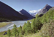 Akkemsky lake and Beluha mt.