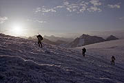 Ascent across ice-fields of Elbrus