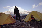 Camping on the east side of Mt Elbrus