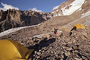 Camping at the western foot of Mt Elbrus