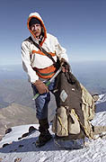 Climber on the West Summit of Mt Elbrus