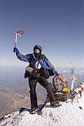 Climber on the West Summit of Mt Elbrus