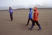 Windy volcanic desert