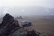 Offroad "monster" in volcanic caldera