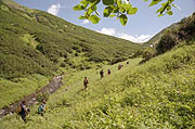 Trekking in Kamchatka wilderness