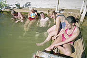 Bathing in natural springs in Kamchatka