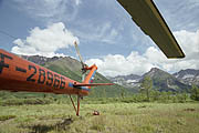 Flying helicopter in Kamchatka