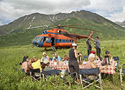 Picnic lunch near the Avacha lakes in Kamchatka