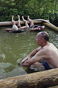 Bathing in natural springs in Kamchatka