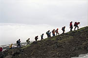 Ascent to the Gorely volcano in Kamchatka