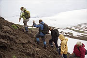 Ascent to the Gorely volcano in Kamchatka