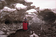 Curious ice formations on the Gorely volcano in Kamchatka