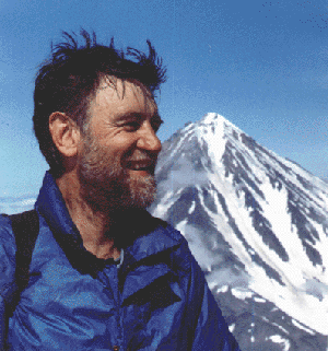 John's celebrating his birthday on the top of Avacha volcanoe, Kamchatka