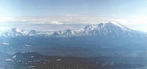 Panorama from Avacha in a clear sunshining day