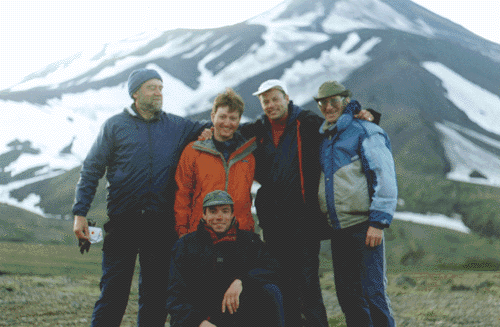 Kostya, John, Chris, Christian and Yegor at the Avacha BC