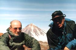 Alan and Yegor on the top of the Avacha volcano