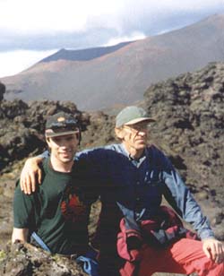 Kostya and Yegor at the Tolbachik lava fields